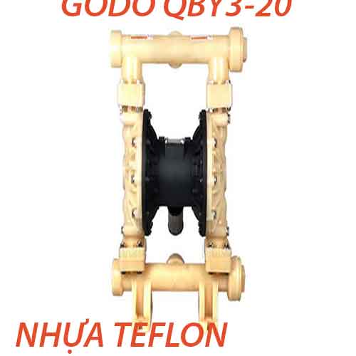 Bơm Màng Khí Nén GODO QBY3-20 NHỰA TEFLON