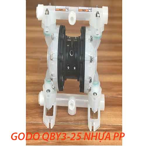 Bơm Màng Khí Nén GODO QBY3-25 NHỰA PP