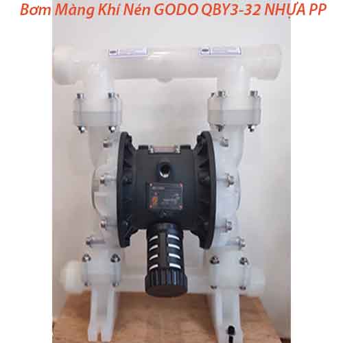Bơm Màng Khí Nén GODO QBY3-32 NHỰA PP