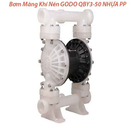 Bơm Màng Khí Nén GODO QBY3-50 NHỰA PP