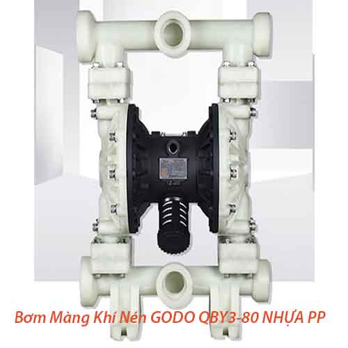 Bơm Màng Khí Nén GODO QBY3-80 NHỰA PP