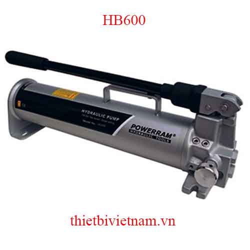 Bơm thủy lực bằng tay 750ml, 2 cấp tốc độ, vỏ thép, Powerram HB600