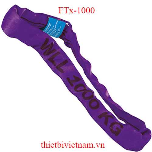 Cáp cẩu vải 1 tấn, 1-6 mét, hệ số an toàn 7:1 hãng Fervi Italia FTx-1000