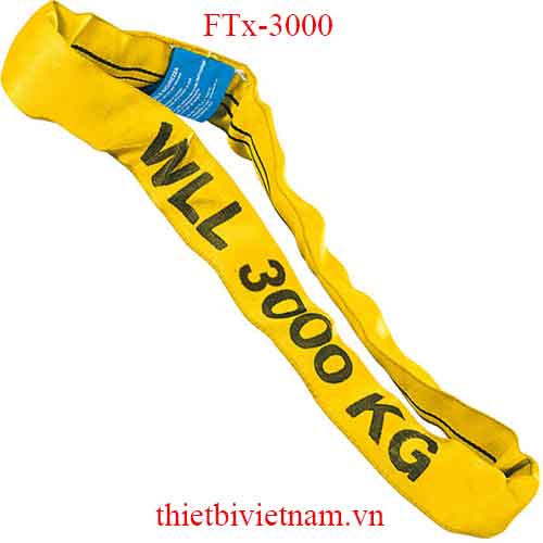 Cáp cẩu vải 3 tấn, 1-6 mét, hệ số an toàn 7:1 hãng Fervi Italia FTx-3000