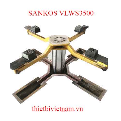 Cầu nâng 1 trụ rửa xe kiểu chữ X âm nền SANKOS VLWS3500