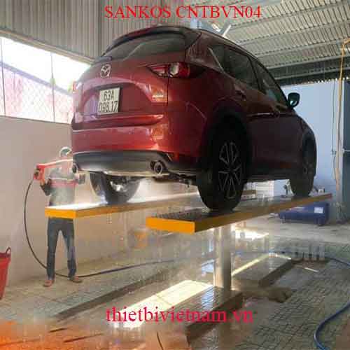 Cầu nâng 1 trụ rửa xe ô tô Ấn Độ âm nền SANKOS CNTBVN04
