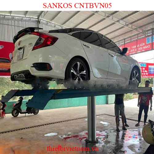 Cầu nâng 1 trụ rửa xe ô tô Ấn Độ bàn nâng nổi SANKOS CNTBVN05