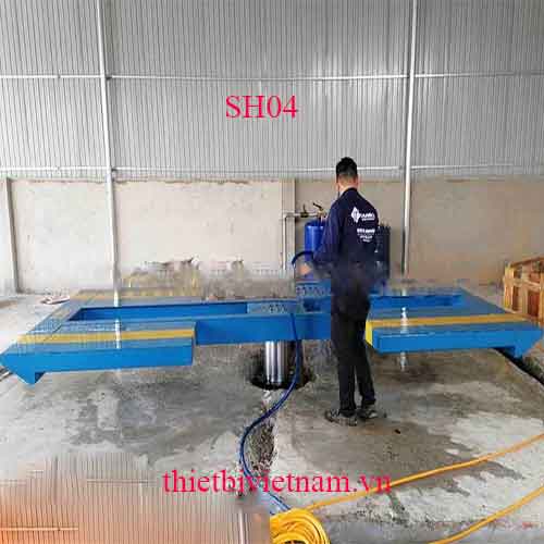 Cầu nâng 1 trụ rửa xe ô tô Ấn Độ lắp âm nền kiểu chữ I model SH04