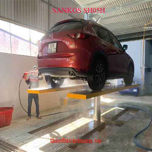 Cầu nâng 1 trụ rửa xe ô tô Ấn Độ SANKOS âm nền chữ H SH05H