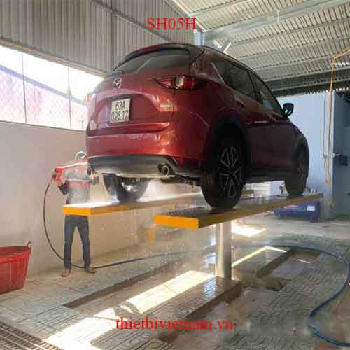 Cầu nâng 1 trụ rửa xe ô tô Ấn Độ SHARK âm nền chữ H SH05H