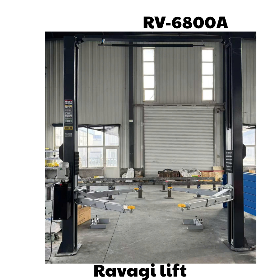 Cầu nâng 2 trụ cáp trên tải trọng  6800kg Ravagi lift RV-6800A