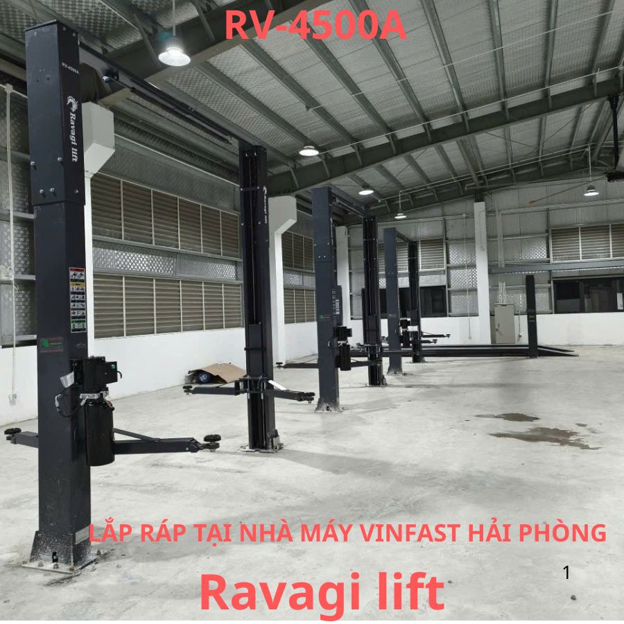 Cầu nâng 2 trụ cáp trên tải trọng thực 4,5 Tấn Ravagi lift RV-4500A