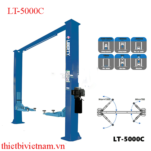 Cầu Nâng 2 Trụ Kiểu Cổng Trên Liberty LT-5000C 5 Tấn