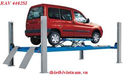 Cầu nâng 4 trụ kiểm tra góc đặt bánh xe có bàn phụ Ravaglioli RAV 4402SI