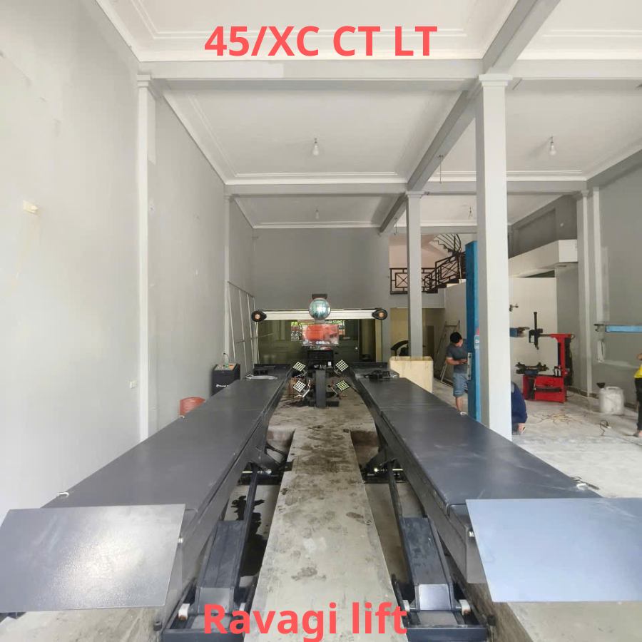 Cầu nâng cắt kéo cân chỉnh góc đặt bánh xe tải trọng 5000kg  Ravagi lift 45/XC CT LT