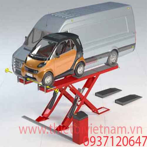 Cầu nâng cắt kéo cho kiểm tra góc đặt bánh xe tự động bù lệch bằng điện tử ERCO X4300CTLT