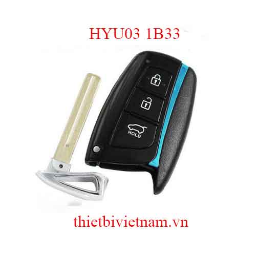 Chìa khóa ô tô Hyundai Santafe Keyless Go 3 Button 433mhz HYU03 1B33​