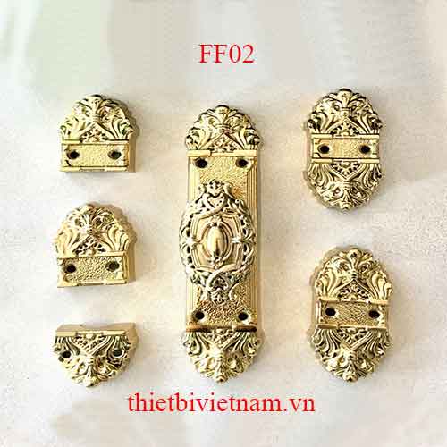 Chốt Cremone Italia FF02 đồng thau PVD vàng