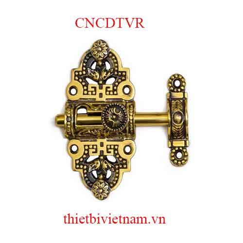 Chốt ngang cửa bằng đồng thau vàng rêu 122mm model CNCDTVR