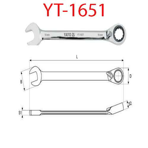 Cờ lê tự động đảo chiều có chốt khóa (mờ) 8mm YATO YT-1651