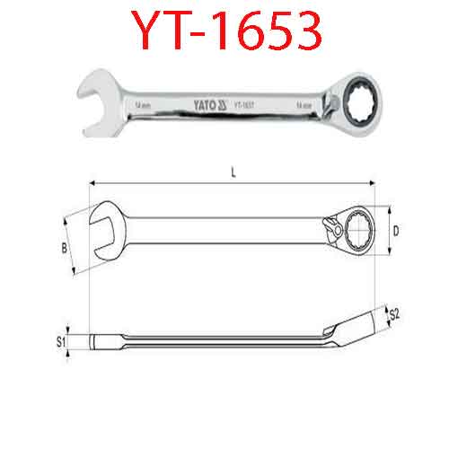 Cờ lê tự động đảo chiều có chốt khóa (mờ)10mm YATO YT-1653