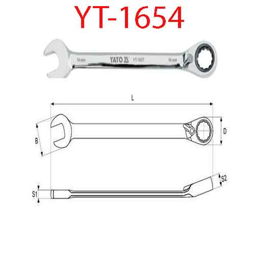 Cờ lê tự động đảo chiều có chốt khóa (mờ)11mm YATO YT-1654