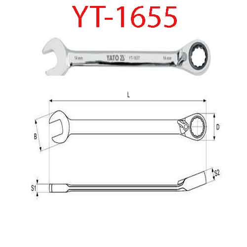 Cờ lê tự động đảo chiều có chốt khóa (mờ)12mm YATO YT-1655