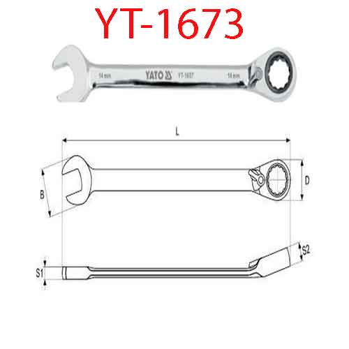 Cờ lê tự động đảo chiều có chốt khóa (mờ)32mm YATO YT-1673