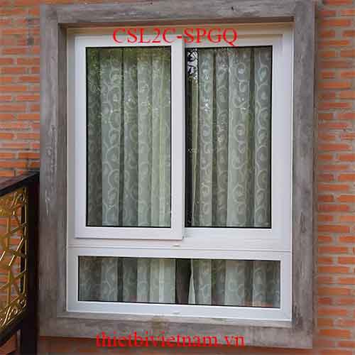 Cửa sổ lùa 2 cánh nhựa lõi thép tiêu chuẩn CSL2C-SPGQ