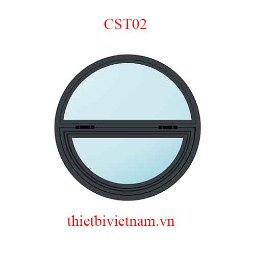Cửa sổ tròn CST02 1 cánh nhôm màu xám, nâu cafe, trắng