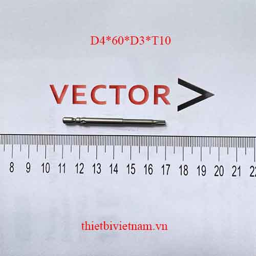 Đầu bits cánh bướm phi 4, mũi hoa mai T10 D4*60*D3*T10