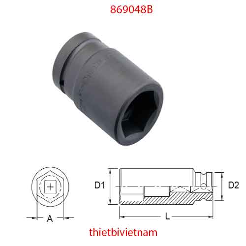 ĐẦU KHẨU 1 INCH LỖ KÉP CHUYÊN DÙNG CHO VIỆC SỬA CHỮA Ô TÔ HÃNG GENIUS MODEL 869048B