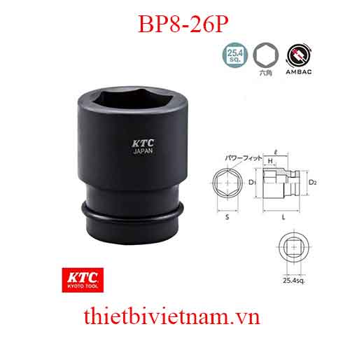 Đầu khẩu 1 inch loại 6 cạnh dài 60mm KTC BP8-26P