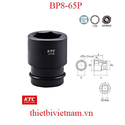 Đầu khẩu 1 inch loại 6 cạnh dài 87mm KTC BP8-65P