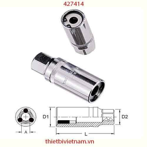 ĐẦU KHẨU 1/2 INCH DÙNG THÁO VÍT CẤY HÃNG GENIUS MODEL 427414