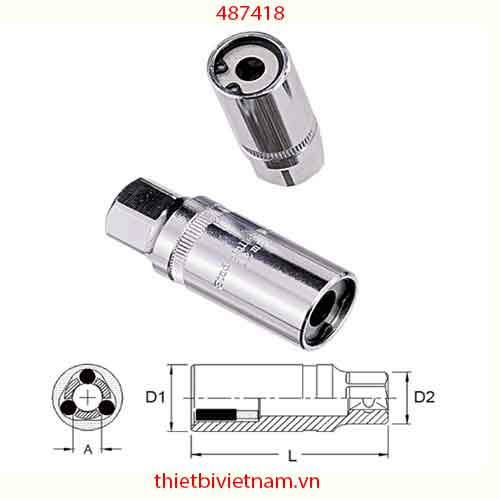 ĐẦU KHẨU 1/2 INCH DÙNG THÁO VÍT CẤY HÃNG GENIUS MODEL 487418