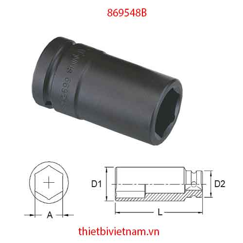 ĐẦU KHẨU 3/4 INCH VÀ 1 INCH HỆ INCH DÙNG THÁO LẮP BU LÔNG Ở BÁNH XE Ô TÔ HÃNG GENIUS MODEL 869548B