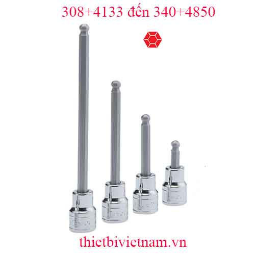 ĐẦU KHẨU 3/8 ĐẦU VÍT ĐẦU BI HỆ MÉT HÃNG GENIUS MODEL 308+4133 đến 340+4850