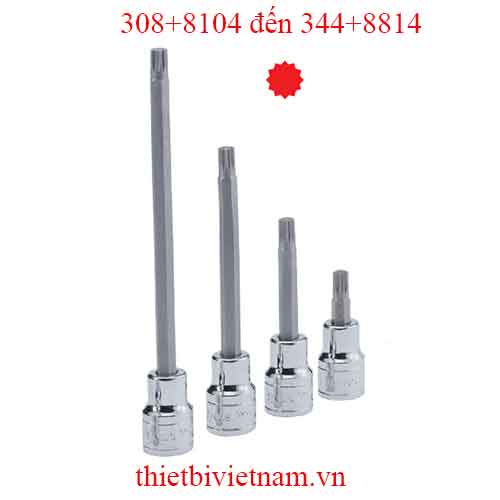 ĐẦU KHẨU 3/8 INCH ĐẦU VÍT HÌNH SAO 12 ĐỈNH HÃNG GENIUS MODEL 308+8104 đến 344+8814