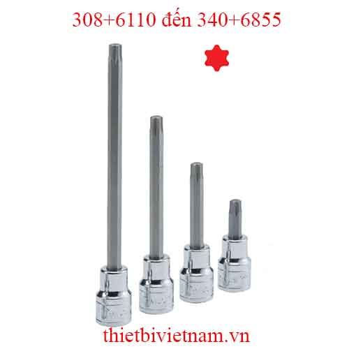 ĐẦU KHẨU 3/8 INCH ĐẦU VÍT HÌNH SAO 6 ĐỈNH HÃNG GENIUS MODEL 308+6110 đến 340+6855