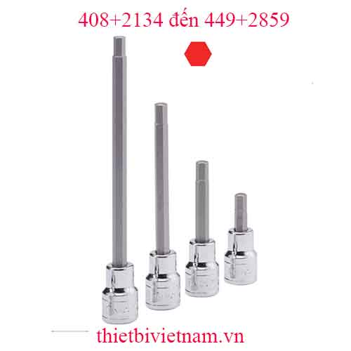 ĐẦU KHẨU, TUÝP 1/2 RA ĐẦU VÍT LỤC GIÁC HỆ MÉT HÃNG GENIUS MODEL 408+2134 đến 449+2859