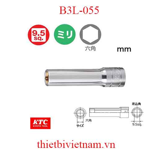Đầu khẩu tuýp 3/8 inch KTC B3L-055