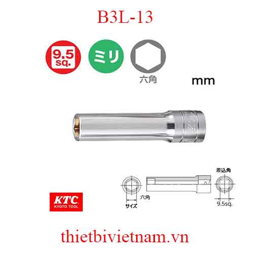 Đầu khẩu tuýp 3/8 inch KTC B3L-13