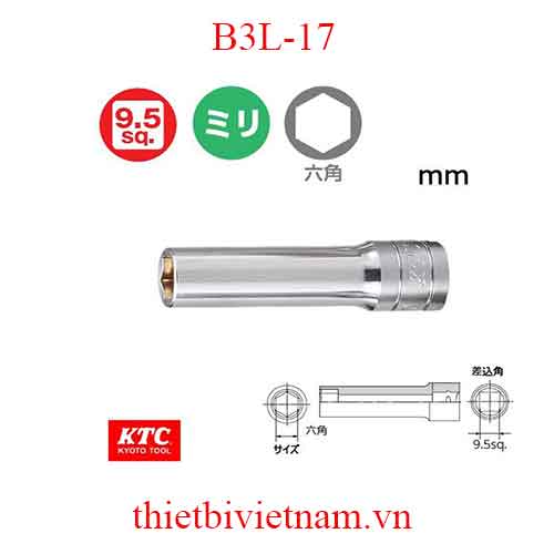 Đầu khẩu tuýp 3/8 inch KTC B3L-17