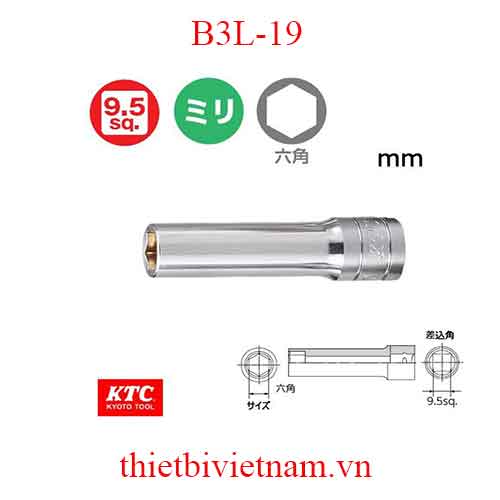 Đầu khẩu tuýp 3/8 inch KTC B3L-19
