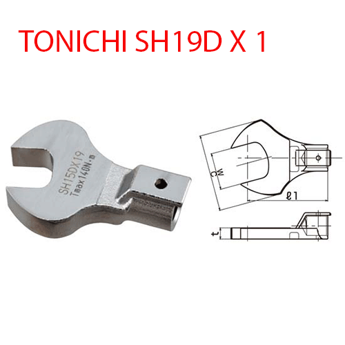 Đầu mở cờ lê TOHNICHI SH19D X 1