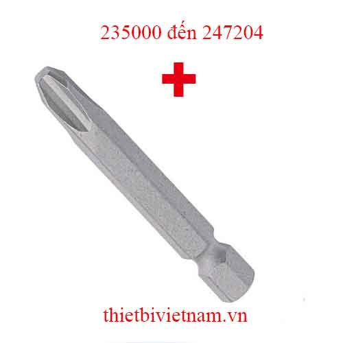 ĐẦU TUỐC NƠ VÍT 4 CẠNH DÙNG CHO SÚNG VẶN VÍT HÃNG GENIUS MODEL 235000 đến 247204