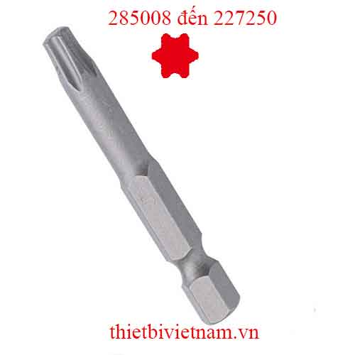 ĐẦU TUỐC NƠ VÍT ĐẦU SAO 6 ĐỈNH DÙNG CHO SÚNG VẶN VÍT HÃNG GENIUS MODEL 285008 đến 227250