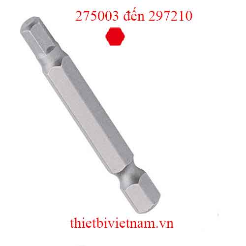 ĐẦU TUỐC NƠ VÍT LỤC GIÁC HỆ INCH DÙNG CHO SÚNG VẶN VÍT GENIUS MODEL 275003 đến 297210