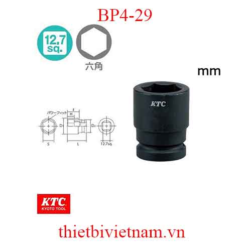 Đầu tuýp 1/2 inch dùng cho súng vặn ốc KTC BP4-29